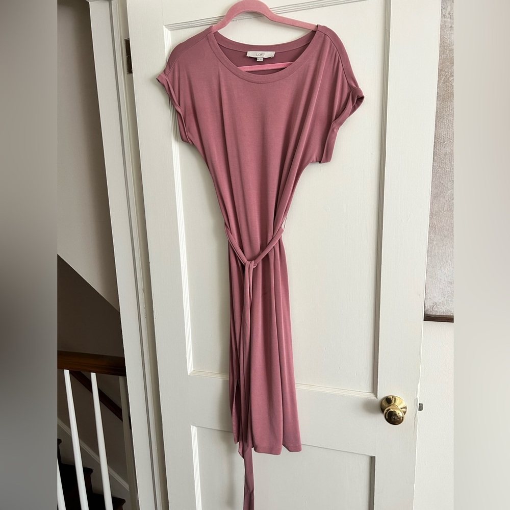 LOFT - midi dress with tie, size S